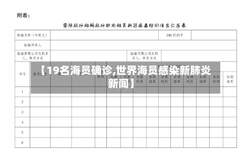 【19名海员确诊,世界海员感染新肺炎新闻】-第2张图片