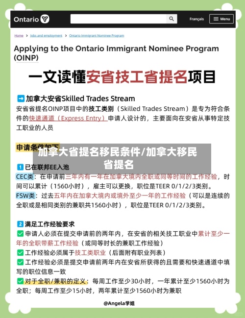 加拿大省提名移民条件/加拿大移民 省提名