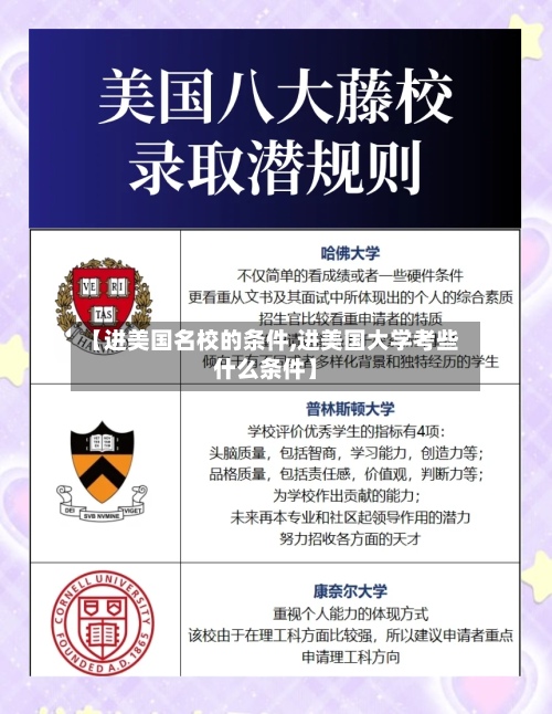 【进美国名校的条件,进美国大学考些什么条件】
