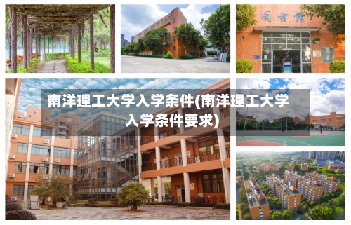 南洋理工大学入学条件(南洋理工大学入学条件要求)