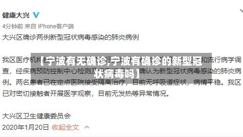 【宁波有无确诊,宁波有确诊的新型冠状病毒吗】-第2张图片