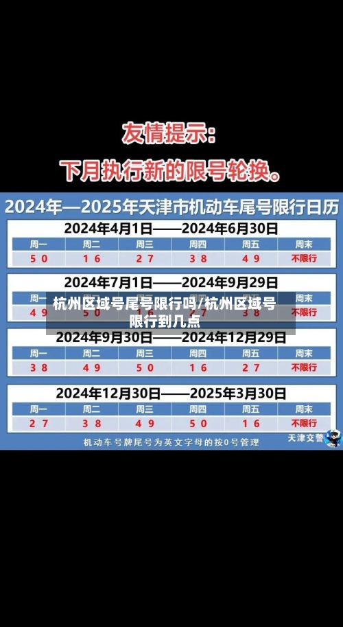杭州区域号尾号限行吗/杭州区域号限行到几点-第2张图片
