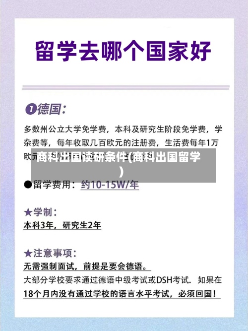 商科出国读研条件(商科出国留学)
