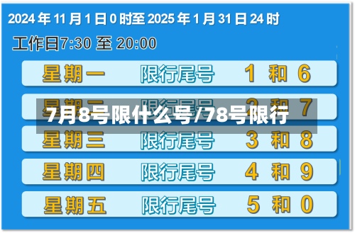 7月8号限什么号/78号限行