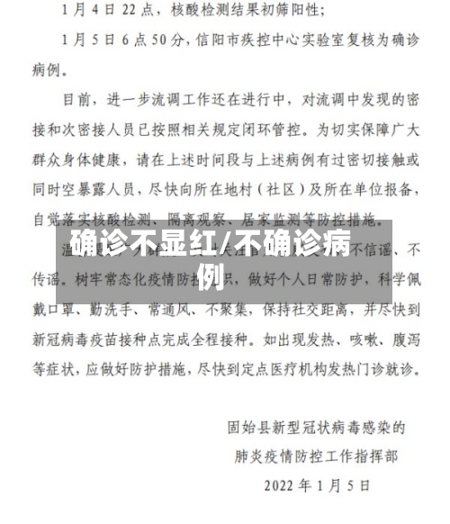 确诊不显红/不确诊病例