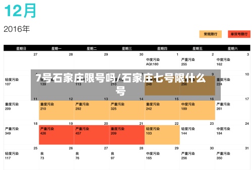 7号石家庄限号吗/石家庄七号限什么号-第2张图片