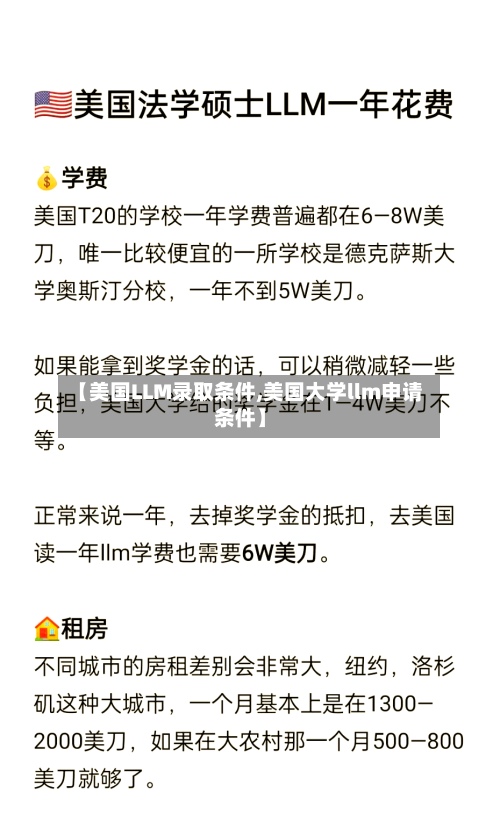 【美国LLM录取条件,美国大学llm申请条件】