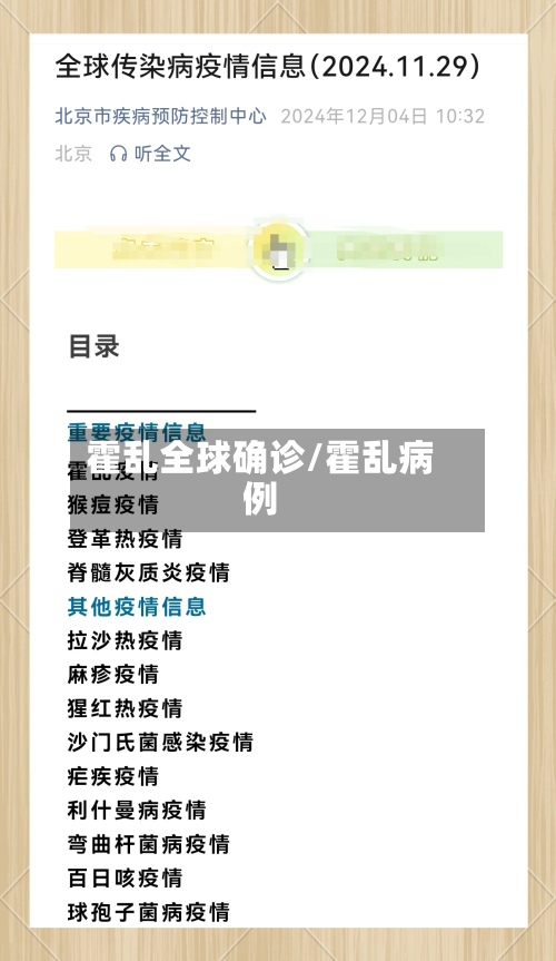 霍乱全球确诊/霍乱病例