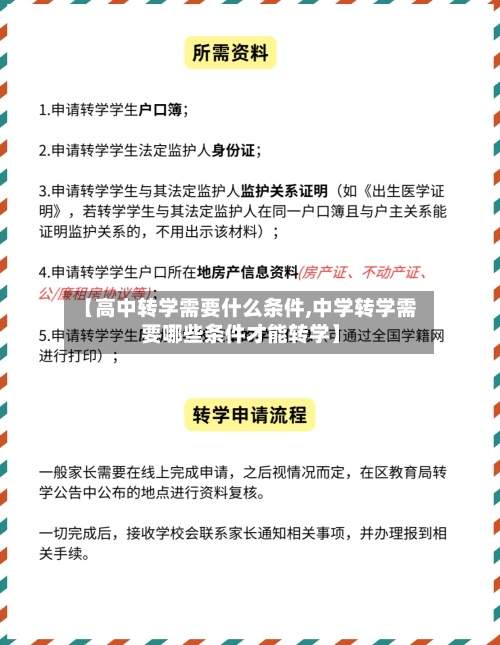 【高中转学需要什么条件,中学转学需要哪些条件才能转学】