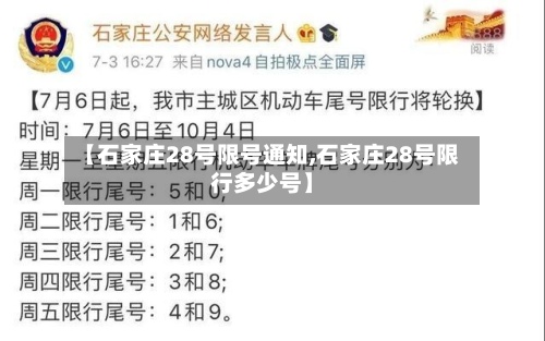 【石家庄28号限号通知,石家庄28号限行多少号】